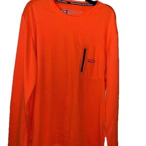 Wrangler Workwear Long Sleeve Pullover Size XXL Bright Orange S-1
